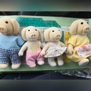 Sylvanian Barenwald Forest Families Pig Grunt Family 80s Vintage Calico Critters